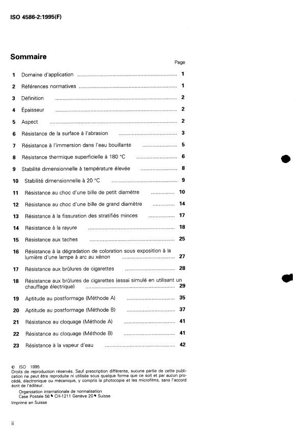 ISO 4586-2:1995 ISO 4586-2:1995 - Stratifiés décoratifs haute pression -- Plaques a base de résines thermodurcissables - Page 2 preview