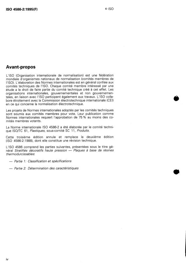 ISO 4586-2:1995 ISO 4586-2:1995 - Stratifiés décoratifs haute pression -- Plaques a base de résines thermodurcissables - Page 4 preview