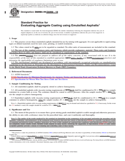 ASTM D6998-19 REDLINE ASTM D6998-19 - Standard Practice for Evaluating Aggregate Coating using Emulsified Asphalts - Page 1 preview