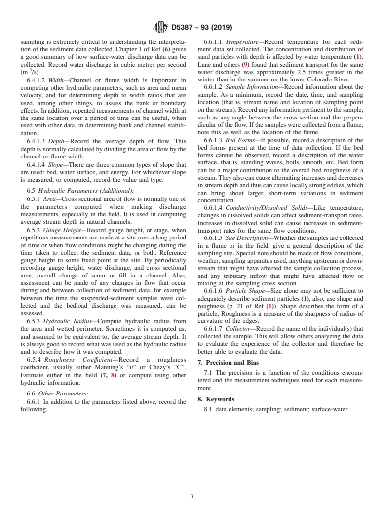 ASTM D5387-93(2019) - Standard Guide for  Elements of a Complete Data Set for Non-Cohesive Sediments