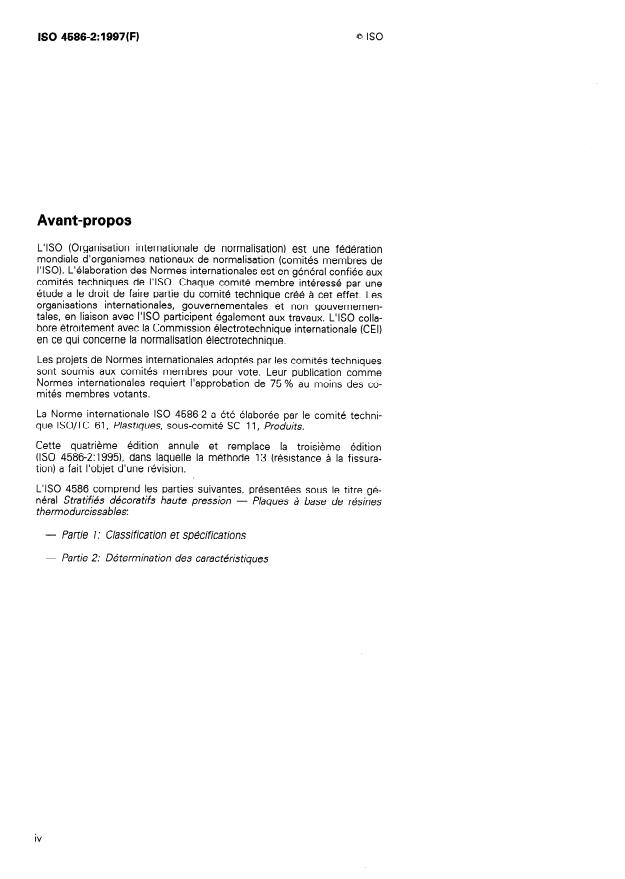 ISO 4586-2:1997 ISO 4586-2:1997 - Stratifiés décoratifs haute pression -- Plaques a base de résines thermodurcissables - Page 4 preview