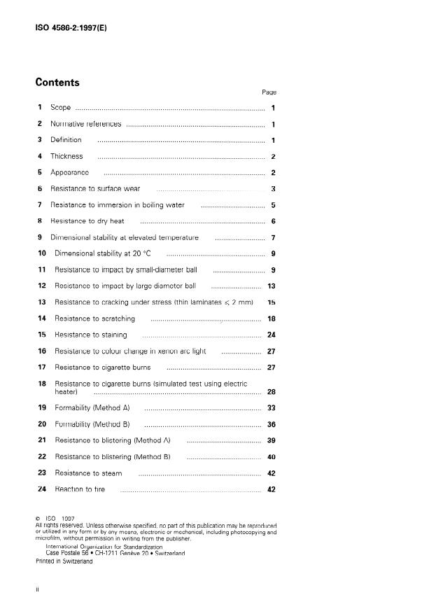 ISO 4586-2:1997 ISO 4586-2:1997 - High-pressure decorative laminates -- Sheets made from thermosetting resins - Page 2 preview