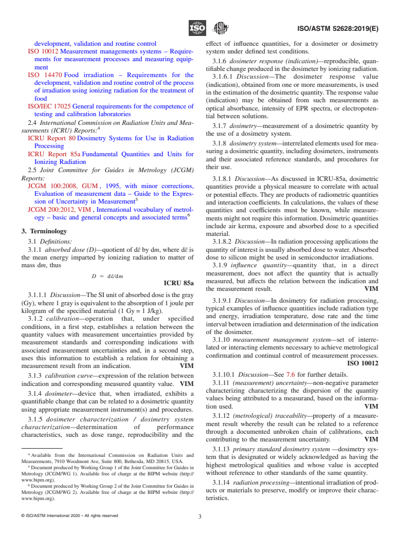 ASTM ISO/ASTM52628-19 - Standard Practice for  Dosimetry in Radiation Processing