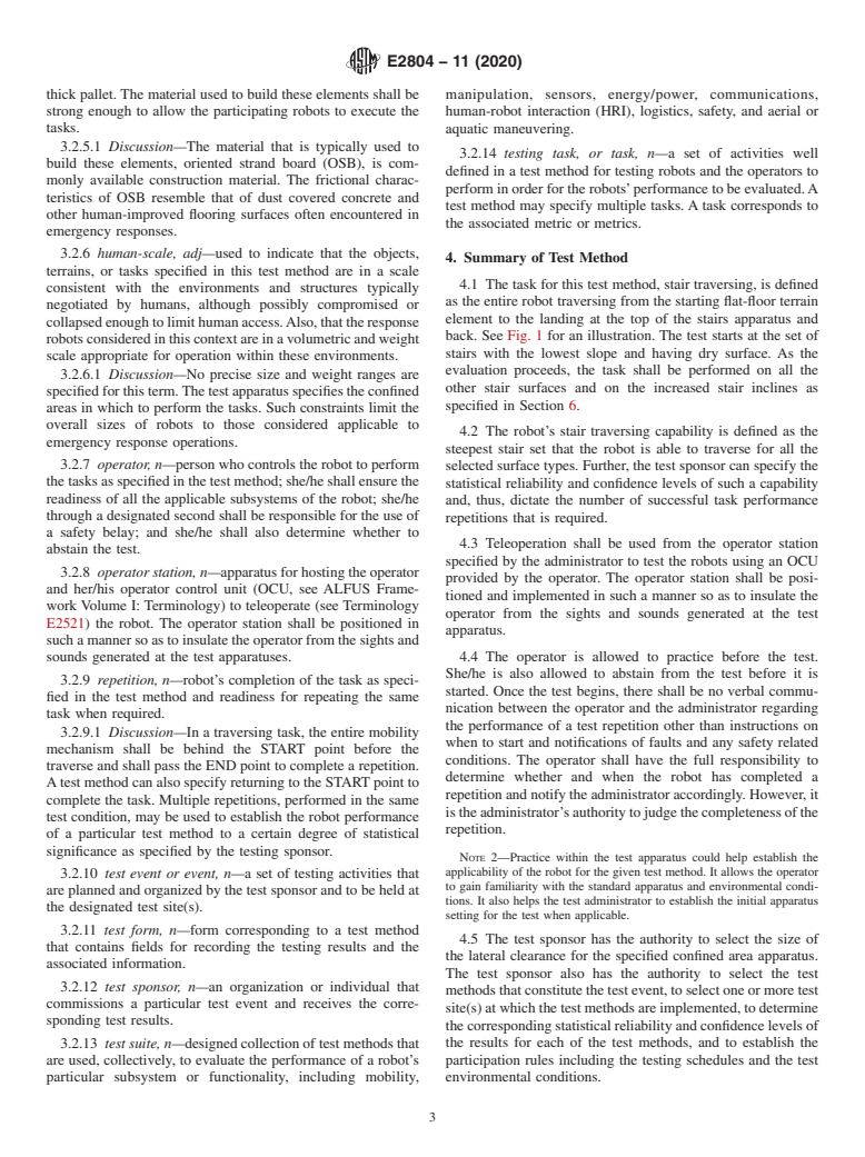ASTM E2804-11(2020) - Standard Test Method for  Evaluating Emergency Response Robot Capabilities: Mobility:  Confined Area Obstacles: Stairs/Landings