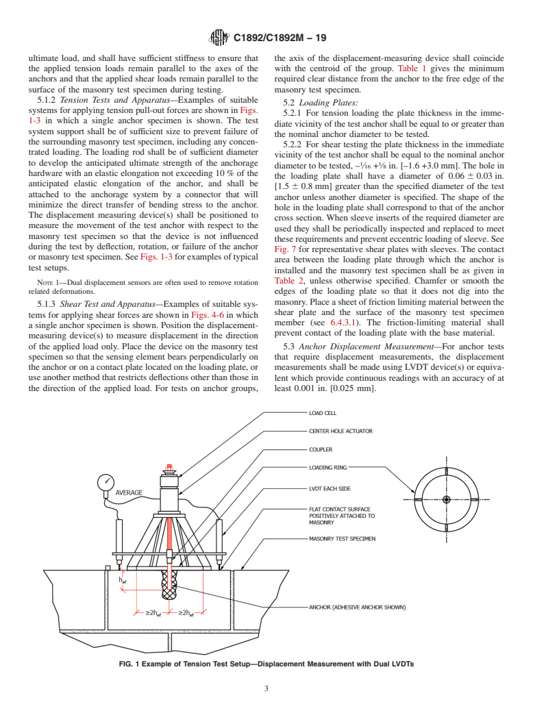 ASTM C1892/C1892M-19 - Standard Test Methods for Strength of Anchors in Masonry