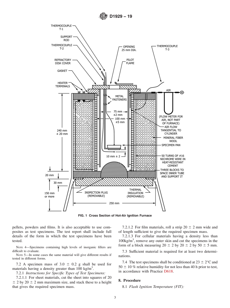 ASTM D1929-19 - Standard Test Method for  Determining Ignition Temperature of Plastics