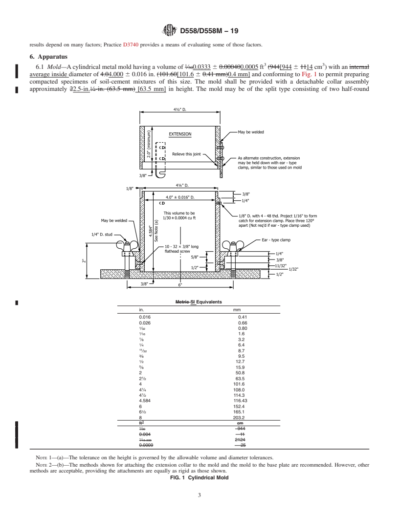 REDLINE ASTM D558/D558M-19 - Standard Test Methods for  Moisture-Density (Unit Weight) Relations of Soil-Cement Mixtures