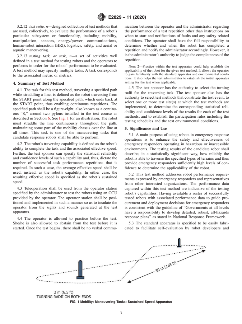 ASTM E2829-11(2020) - Standard Test Method for  Evaluating Emergency Response Robot Capabilities: Mobility:  Maneuvering Tasks: Sustained Speed