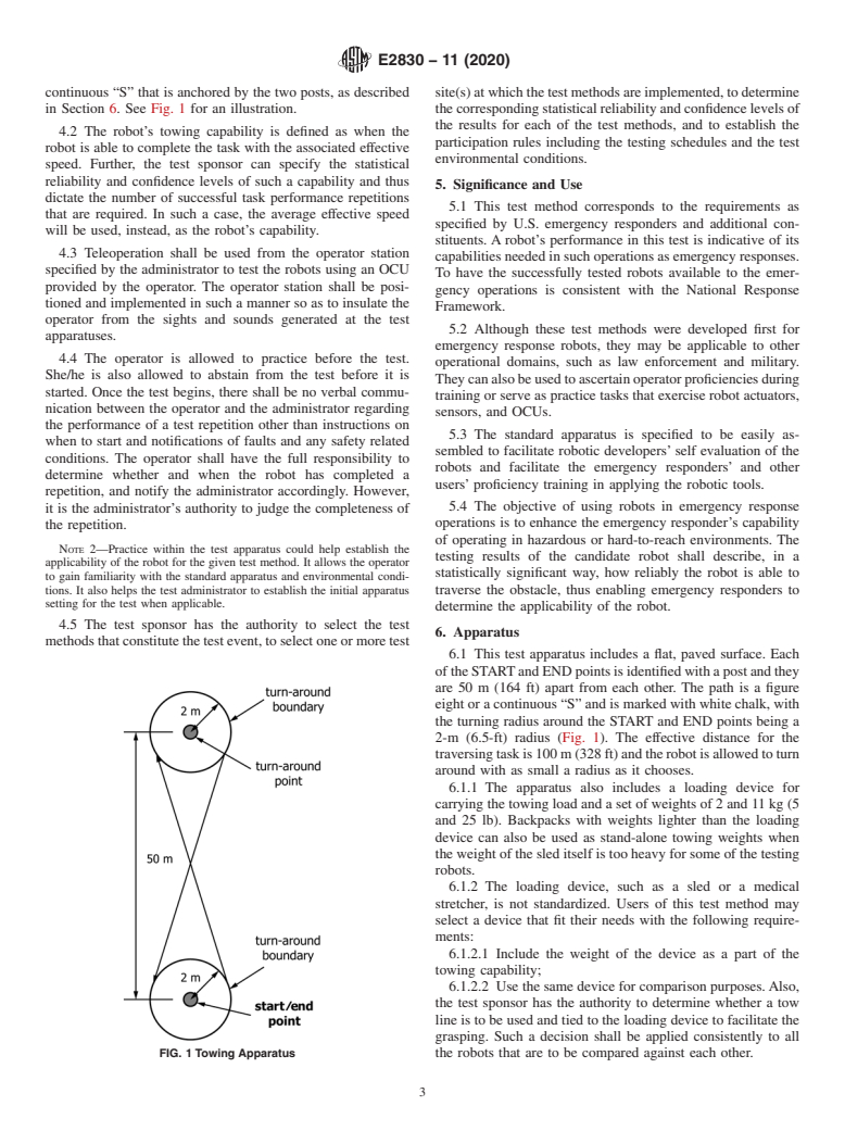 ASTM E2830-11(2020) - Standard Test Method for  Evaluating the Mobility Capabilities of Emergency Response  Robots Using Towing Tasks: Grasped Sleds