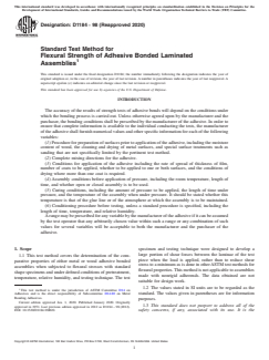 ASTM D1184-98(2020) ASTM D1184-98(2020) - Standard Test Method for Flexural Strength of Adhesive Bonded Laminated Assemblies - Page 1 preview