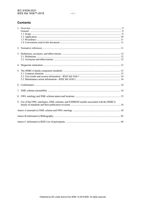 IEC 61636:2021 IEC 61636:2021 - Software Interface for Maintenance Information Collection and Analysis (SIMICA) - Page 4 preview