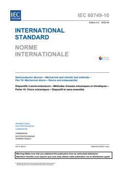 IEC 60749-10:2022 - Semiconductor devices - Mechanical and climatic test methods - Part 10: Mechanical shock - device and subassembly - Page 3 preview