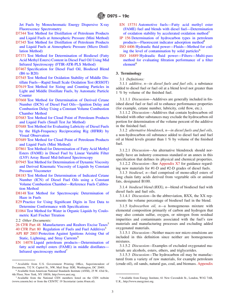 ASTM D975-19c - Standard Specification for Diesel Fuel