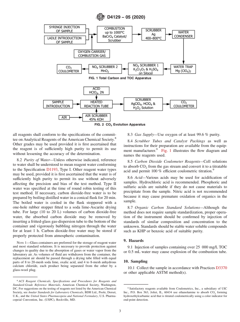 ASTM D4129-05(2020) - Standard Test Method for  Total and Organic Carbon in Water by High Temperature Oxidation  and by Coulometric Detection