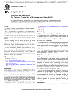 ASTM D3427-19 ASTM D3427-19 - Standard Test Method for Air Release Properties of Hydrocarbon Based Oils - Page 1 preview