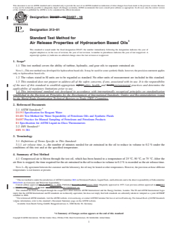 ASTM D3427-19 REDLINE ASTM D3427-19 - Standard Test Method for Air Release Properties of Hydrocarbon Based Oils - Page 1 preview