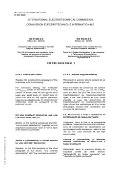 IEC 61223-3-5:2019/COR1:2022 - Corrigendum 1 - Evaluation and routine testing in medical imaging departments - Part 3-5: Acceptance and constancy tests - Imaging performance of computed tomography X-ray equipment
Released:6/8/2022 - Page 1 preview
