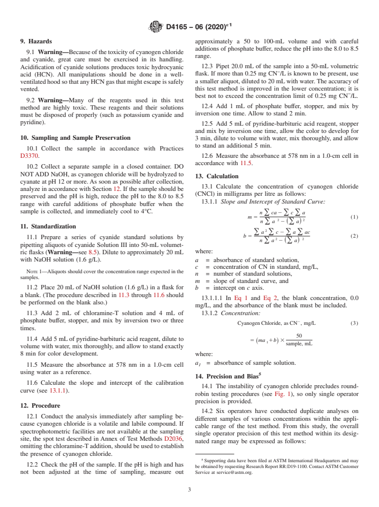 ASTM D4165-06(2020)e1 - Standard Test Method for  Cyanogen Chloride in Water&#x2009;