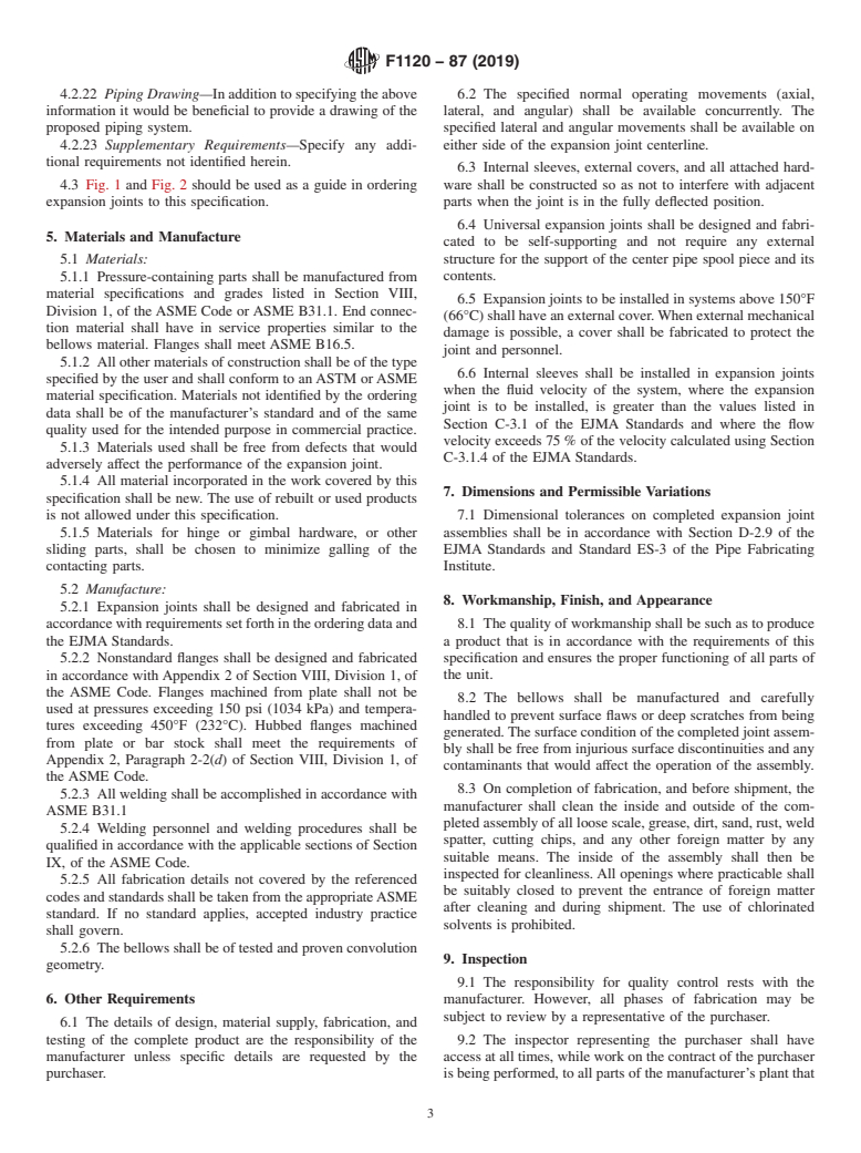 ASTM F1120-87(2019) - Standard Specification for  Circular Metallic Bellows Type Expansion Joints for Piping  Applications