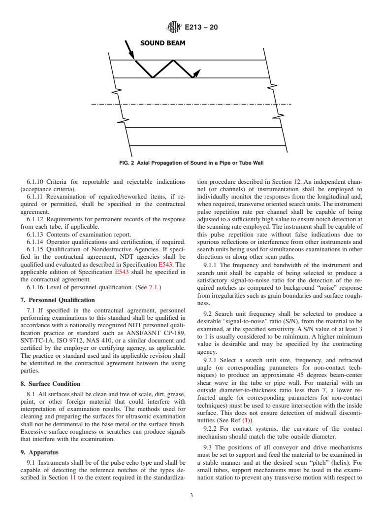 ASTM E213-20 - Standard Practice for  Ultrasonic Testing of Metal Pipe and Tubing