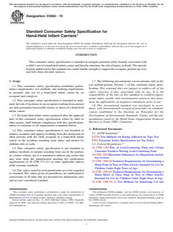 ASTM F2050-19 ASTM F2050-19 - Standard Consumer Safety Specification for Hand-Held Infant Carriers - Page 1 preview
