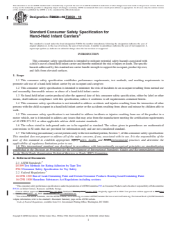 ASTM F2050-19 REDLINE ASTM F2050-19 - Standard Consumer Safety Specification for Hand-Held Infant Carriers - Page 1 preview