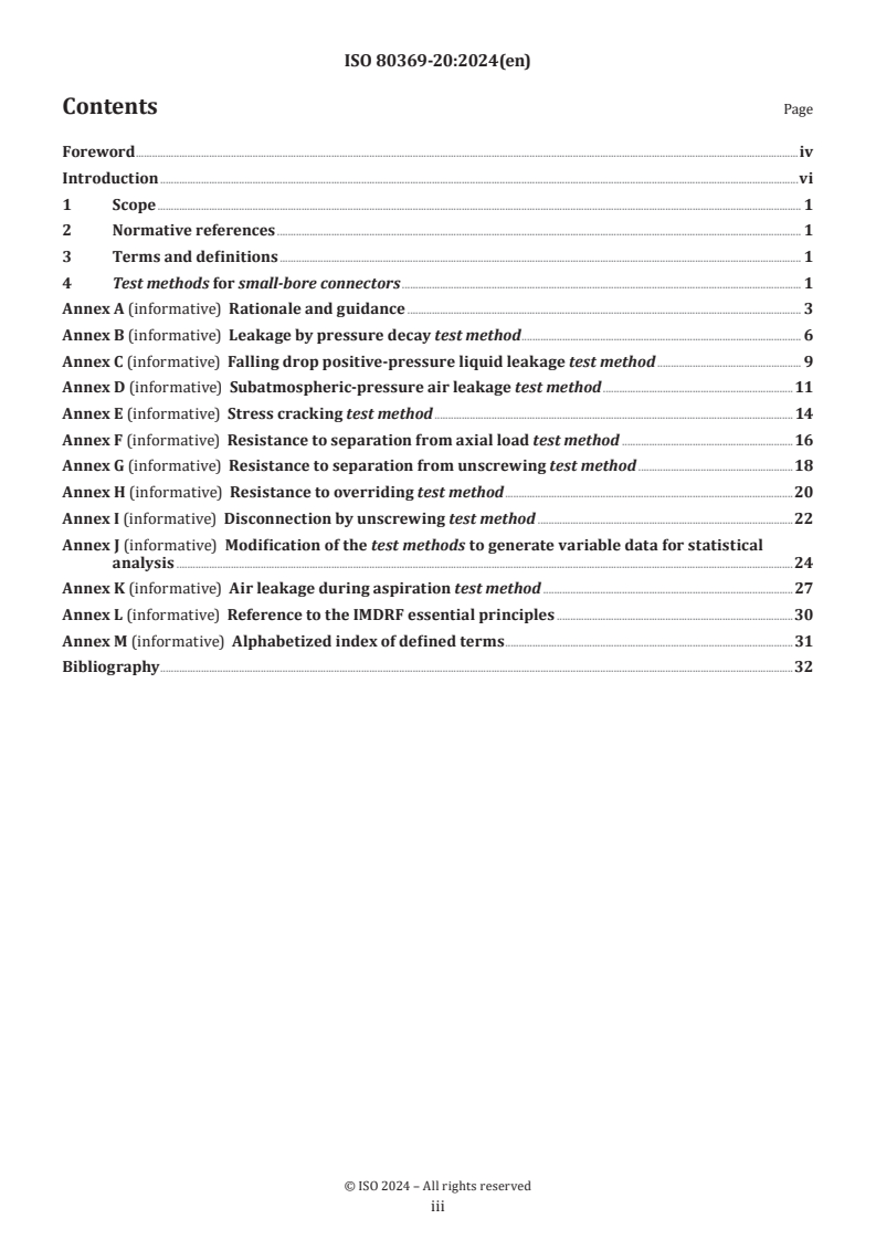 ISO 80369-20:2024 - Small-bore connectors for liquids and gases in healthcare applications - Part 20: Common test methods
Released:20. 11. 2024