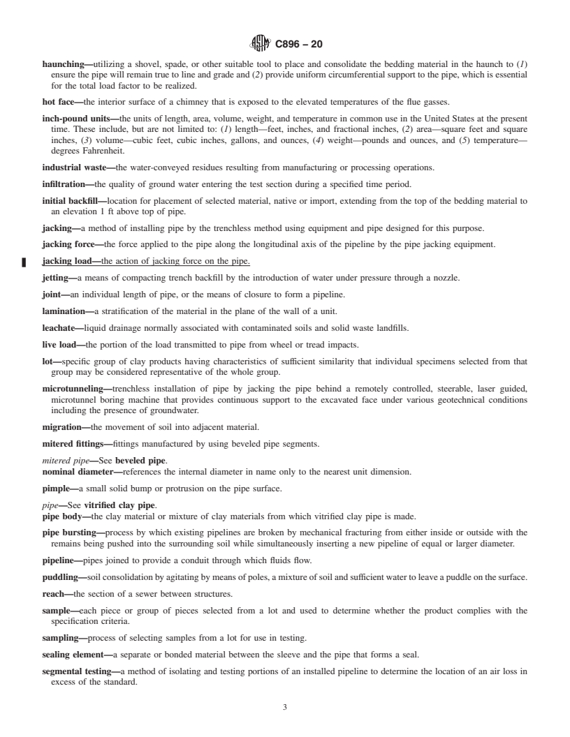 REDLINE ASTM C896-20 - Standard Terminology Relating to Clay Products