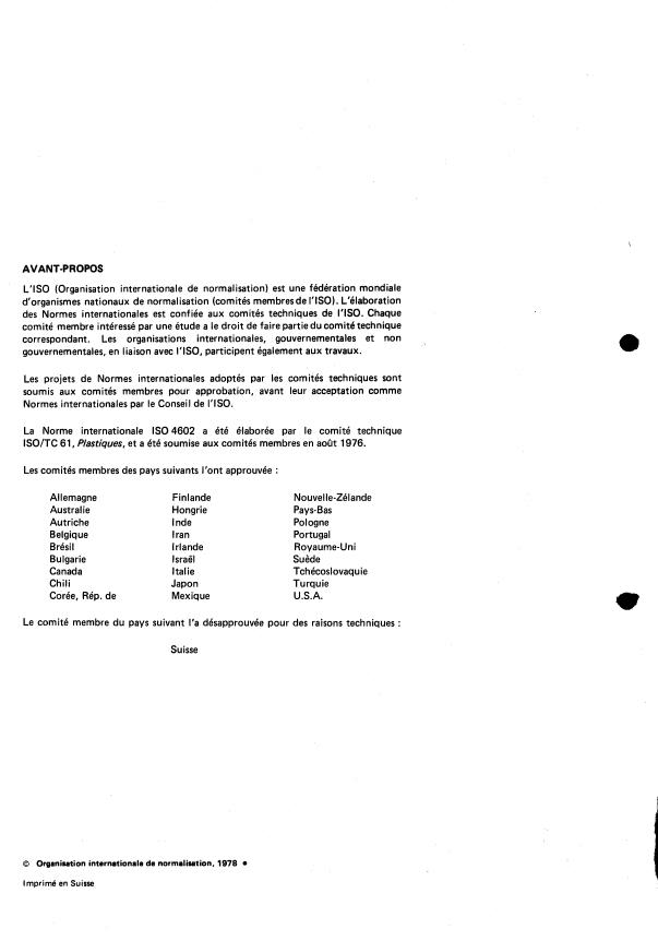 ISO 4602:1978 ISO 4602:1978 - Verre textile -- Tissus -- Détermination du compte de fils de chaîne et de duites par unité de longueur - Page 2 preview