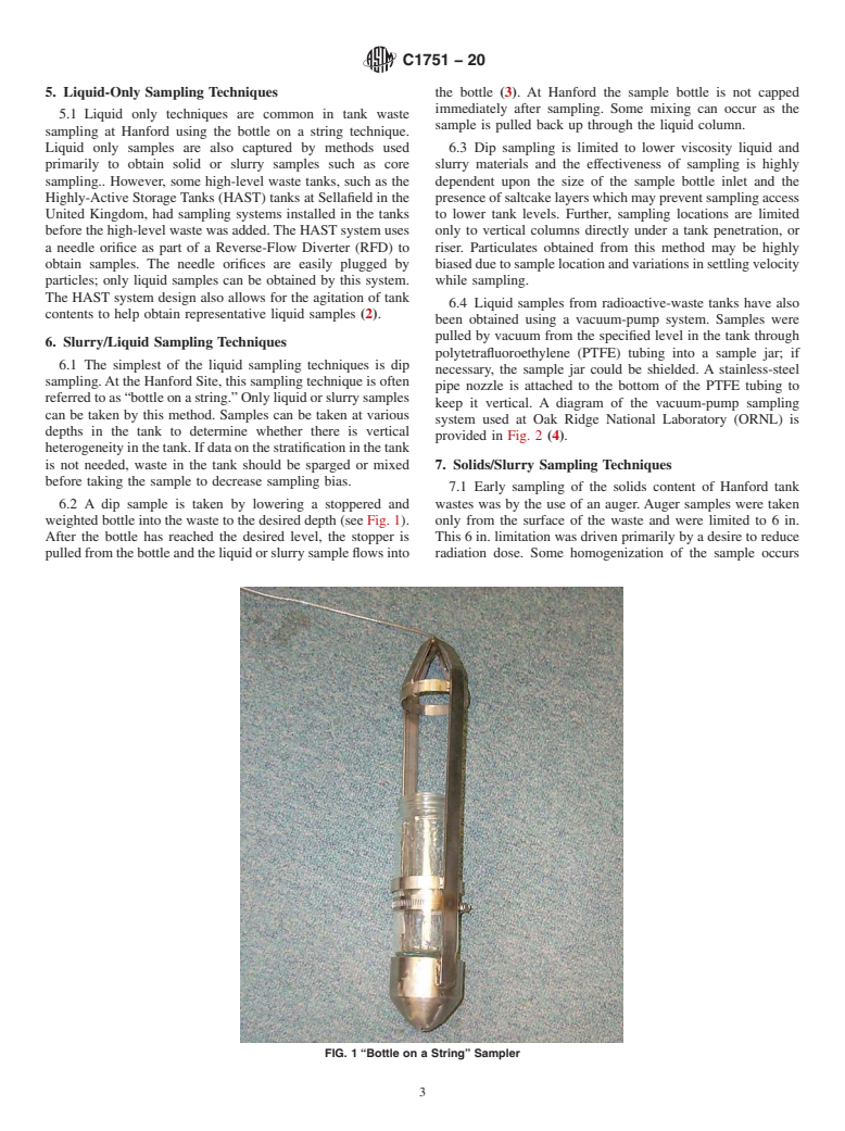 ASTM C1751-20 - Standard Guide for  Sampling Radioactive Tank Waste