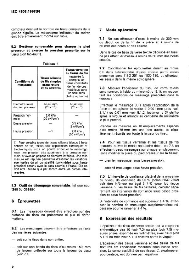 ISO 4603:1993 ISO 4603:1993 - Verre textile -- Tissus -- Détermination de l'épaisseur - Page 4 preview