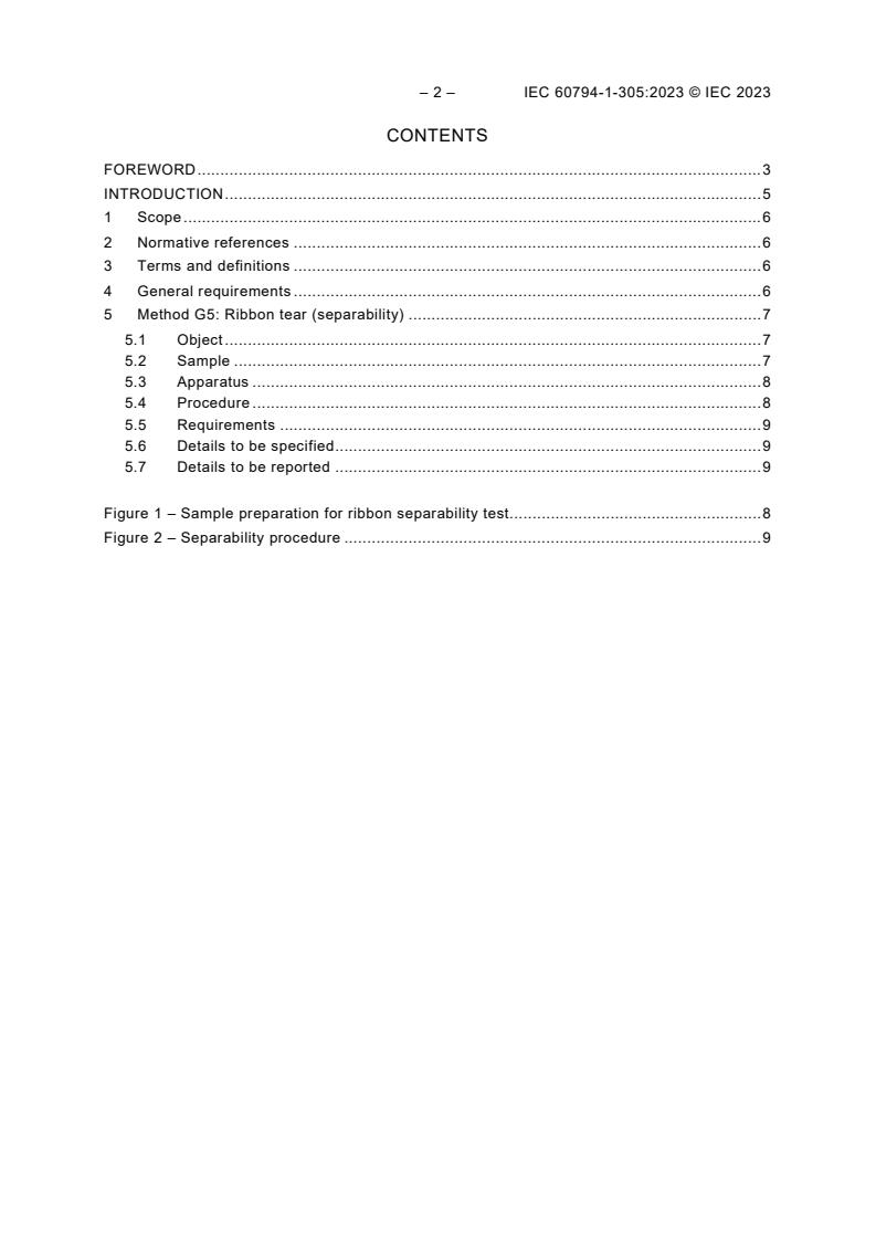 IEC 60794-1-305:2023 IEC 60794-1-305:2023 - Optical fibre cables - Part 1-305: Generic specification - Basic optical cable test procedures - Cable element test methods - Ribbon tear (separability), Method G5
Released:1/4/2023 - Page 4 preview