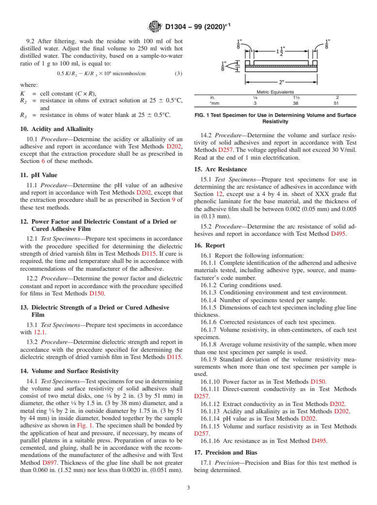 ASTM D1304-99(2020)e1 - Standard Test Methods for Adhesives Relative to Their Use as Electrical Insulation