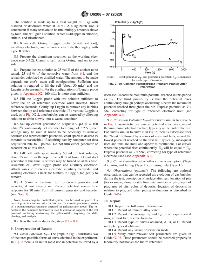 ASTM D6208-07(2020) - Standard Test Method for Repassivation Potential of Aluminum and Its Alloys by Galvanostatic  Measurement