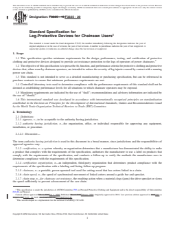 REDLINE ASTM F3325-20 - Standard Specification for Leg-Protective Devices for Chainsaw Users