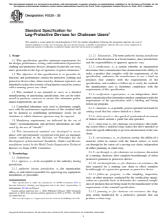 ASTM F3325-20 - Standard Specification for Leg-Protective Devices for Chainsaw Users