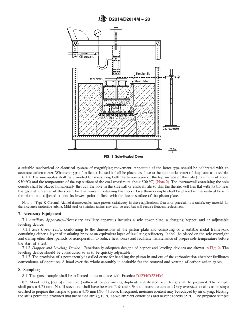REDLINE ASTM D2014/D2014M-20 - Standard Test Method for  Expansion or Contraction of Coal by the Sole-Heated Oven