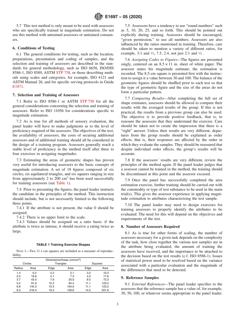 ASTM E1697-05(2020) - Standard Test Method for  Unipolar Magnitude Estimation of Sensory Attributes