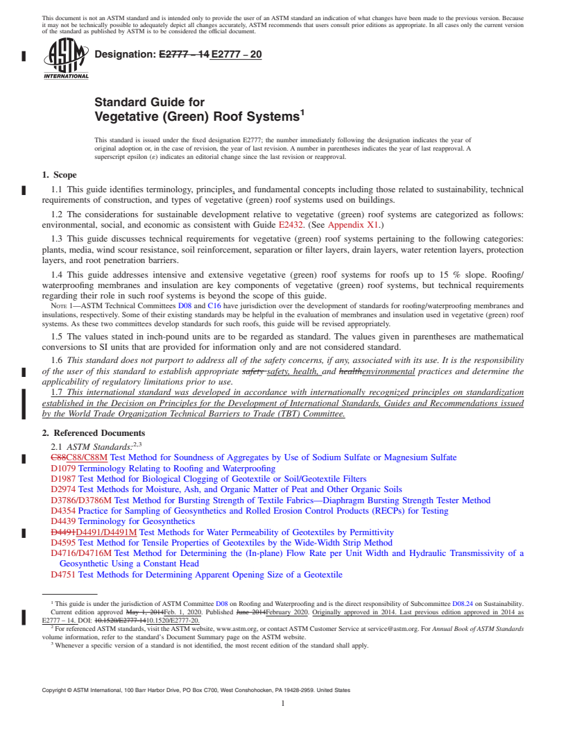 REDLINE ASTM E2777-20 - Standard Guide for Vegetative (Green) Roof Systems