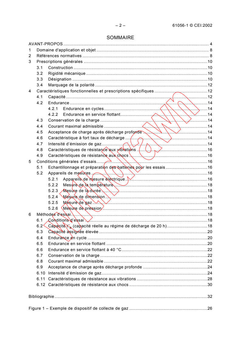 IEC 61056-1:2002 IEC 61056-1:2002 - General purpose lead-acid batteries (valve-regulated types) - Part 1: General requirements, functional characteristics - Methods of test
Released:10/9/2002
Isbn:2831866316 - Page 4 preview