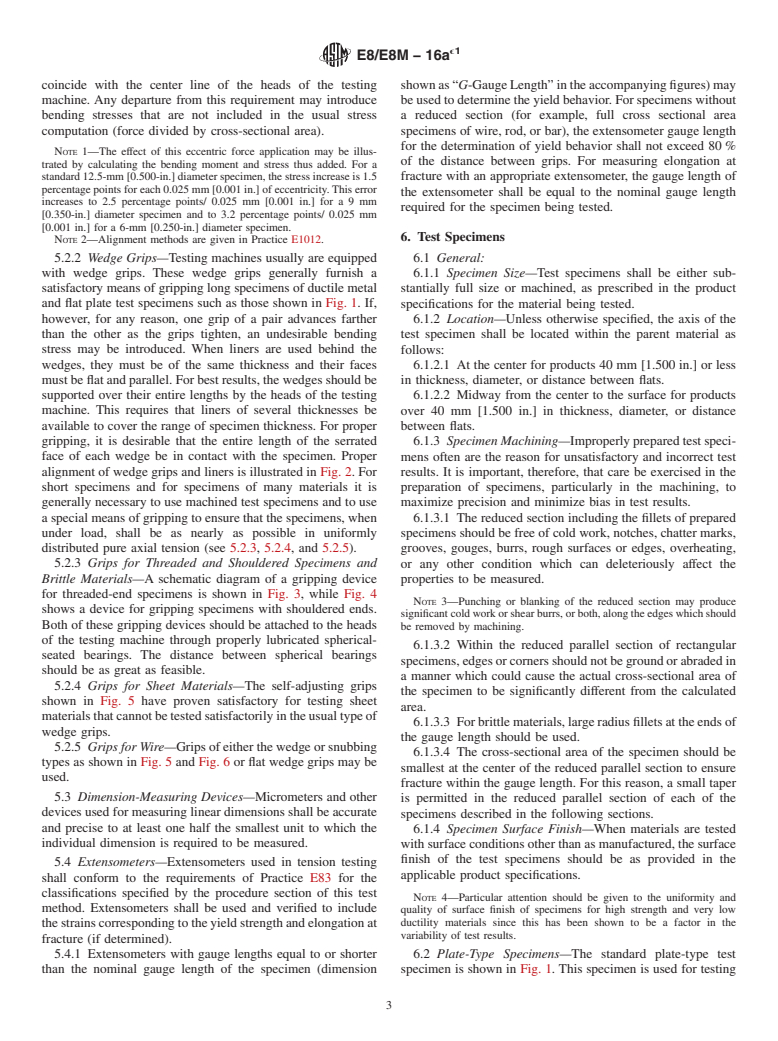 ASTM E8/E8M-16ae1 - Standard Test Methods for  Tension Testing of Metallic Materials