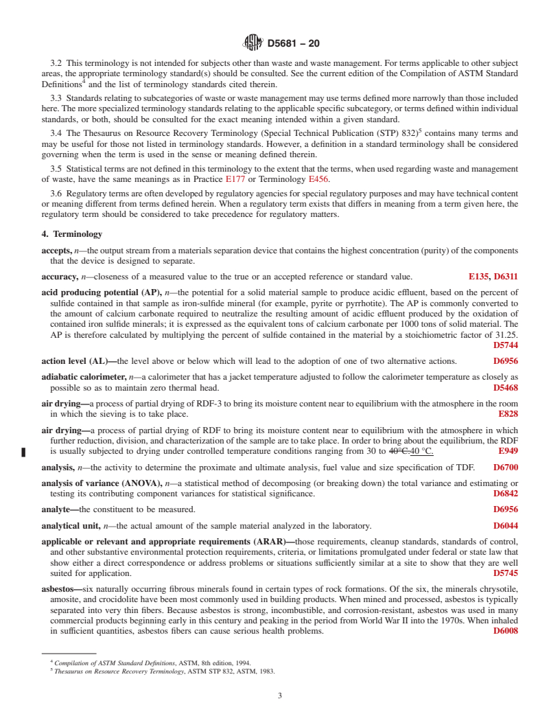 REDLINE ASTM D5681-20 - Standard Terminology for  Waste and Waste Management