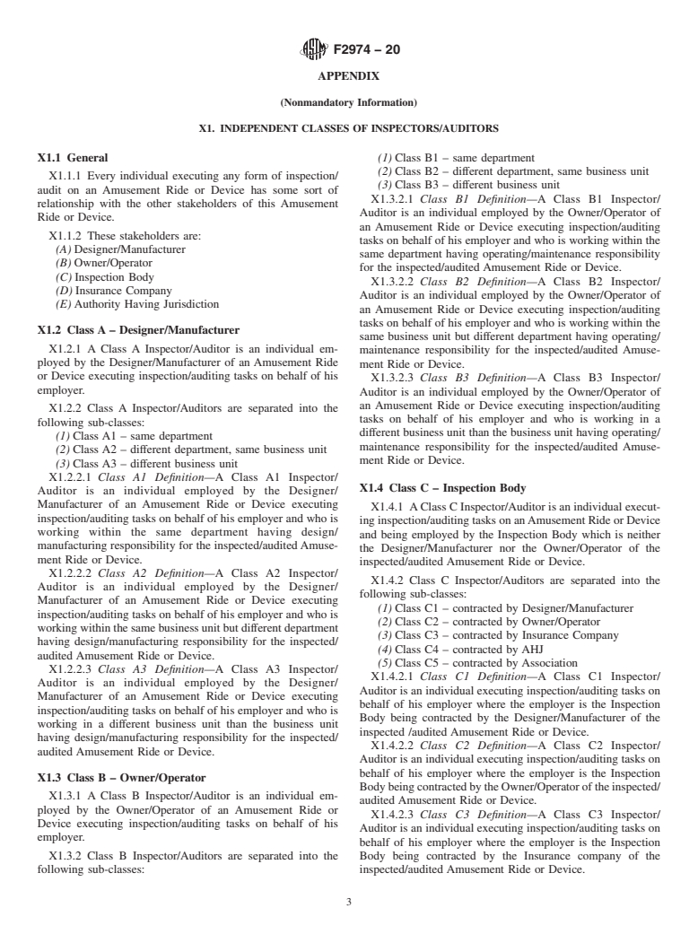 ASTM F2974-20 - Standard Practice for Auditing Amusement Rides and Devices