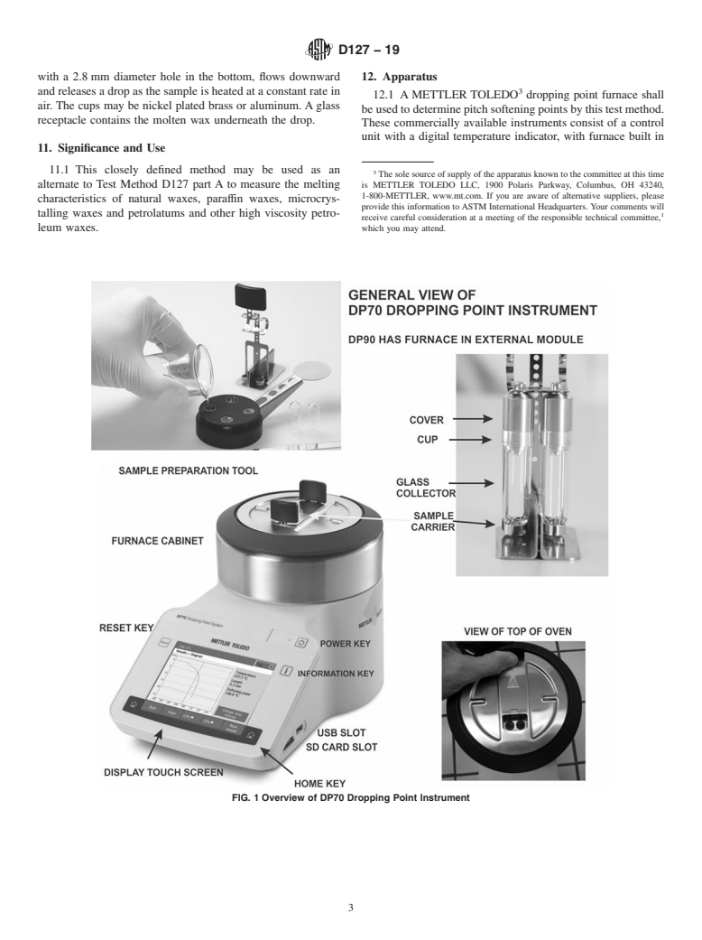 ASTM D127-19 - Standard Test Method for  Drop Melting Point of Petroleum Wax, Including Petrolatum