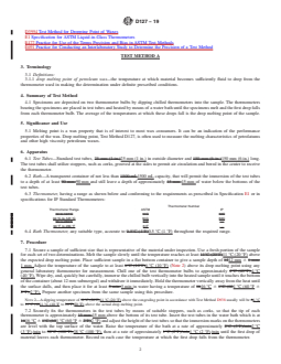ASTM D127-19 REDLINE ASTM D127-19 - Standard Test Method for Drop Melting Point of Petroleum Wax, Including Petrolatum - Page 2 preview