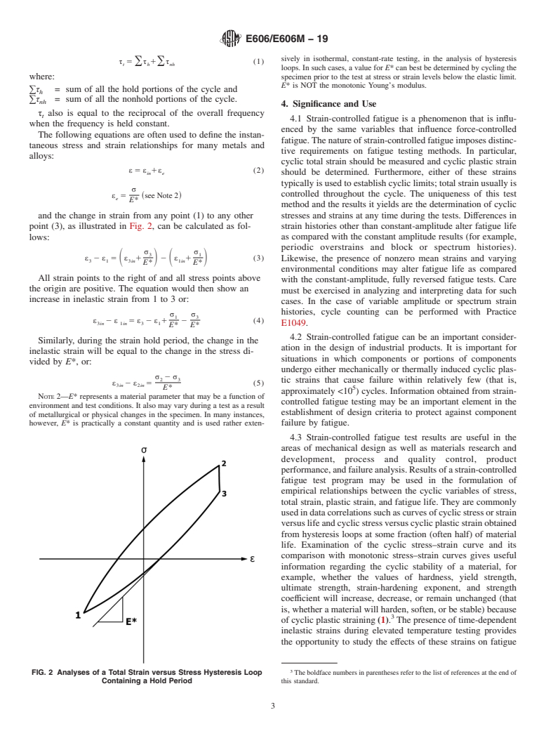 ASTM E606/E606M-19 - Standard Test Method for  Strain-Controlled Fatigue Testing