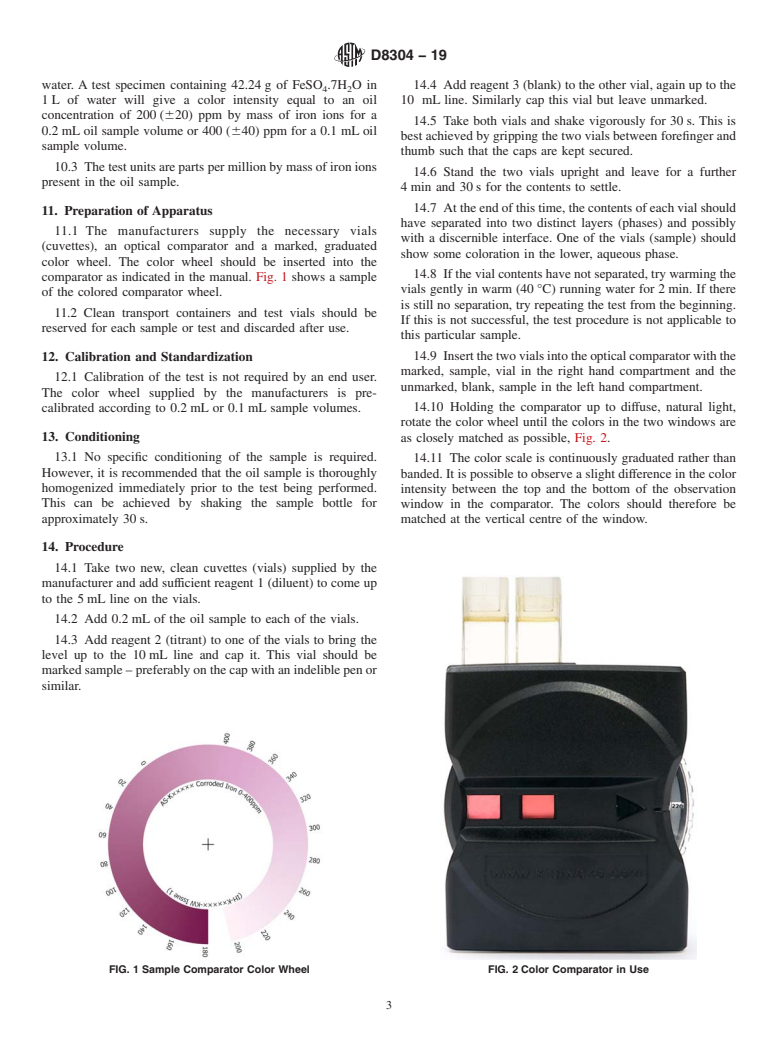 ASTM D8304-19 - Standard Test Method for Determination of Compounded Forms of Iron in In-service Fluids