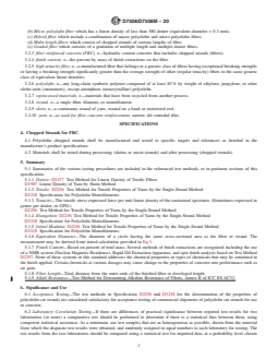 ASTM D7508/D7508M-20 REDLINE ASTM D7508/D7508M-20 - Standard Specification for Polyolefin Chopped Strands for Use in Concrete - Page 2 preview
