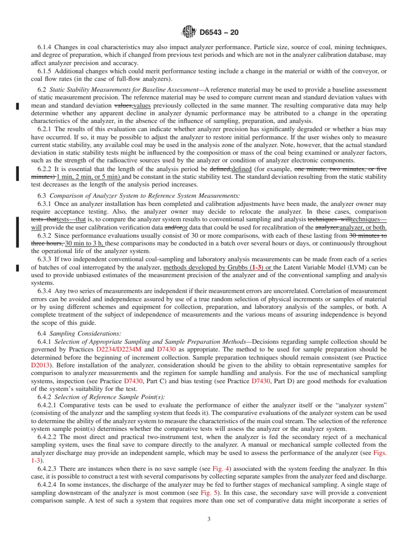 REDLINE ASTM D6543-20 - Standard Guide to  the Evaluation of Measurements Made by Online Coal Analyzers