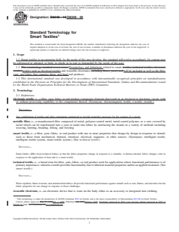 ASTM D8248-20 REDLINE ASTM D8248-20 - Standard Terminology for Smart Textiles - Page 1 preview